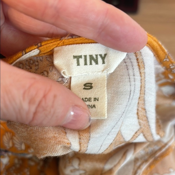 Tiny by Anthropologie Orange Embellished Notched Collar Blouse - Picture 8 of 8